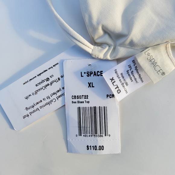 L*Space Sea Glass Halter Colorblock Bikini Swimsuit Top Size XL New - Picture 5 of 8